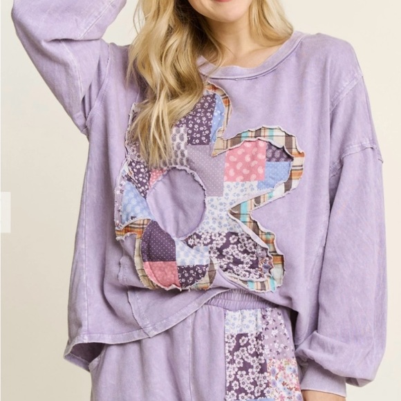 JH0120–JHER—(PRE ORDER) Lavender Patchwork Lounge Set - Picture 2 of 3